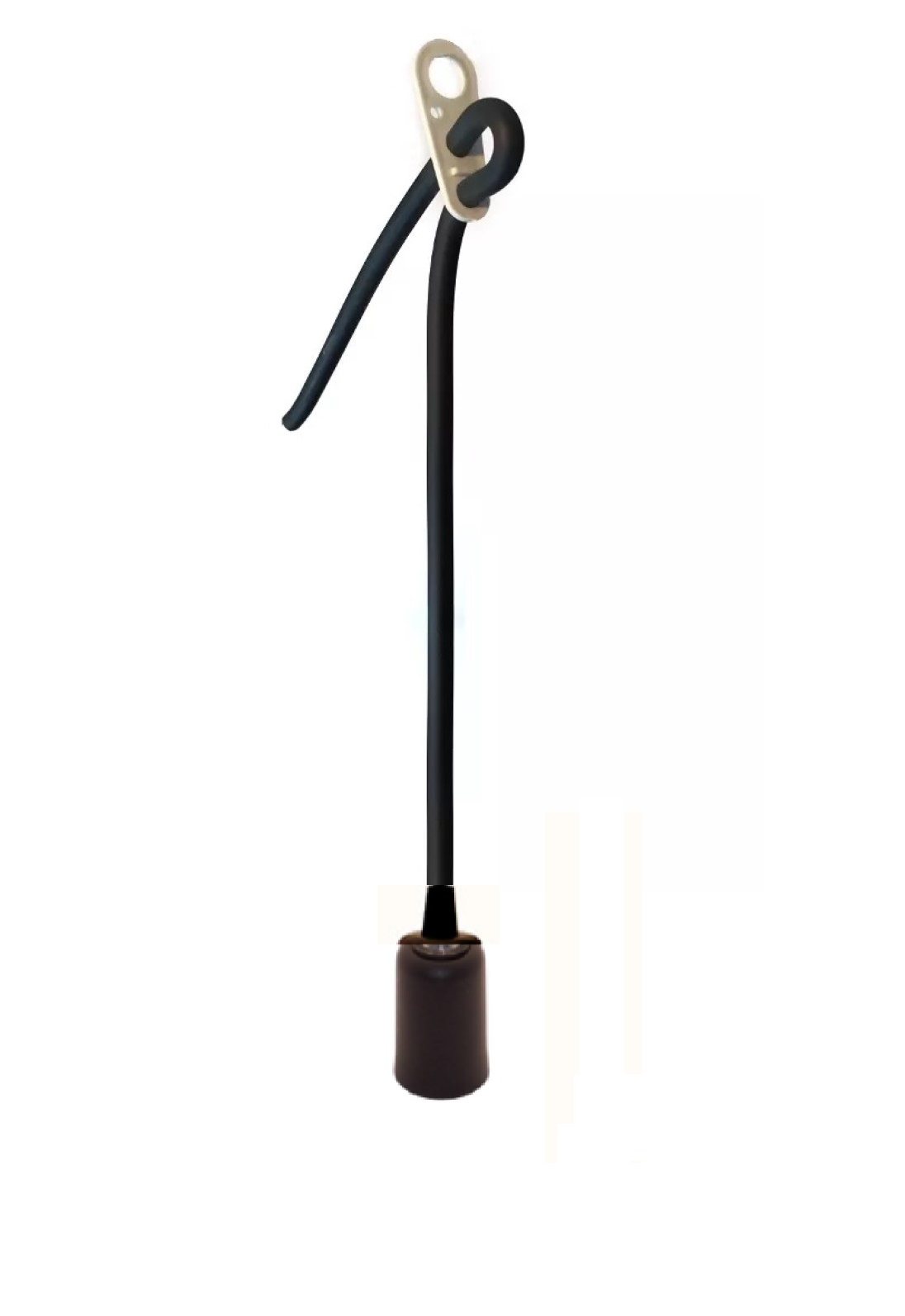 Lindo Pendente Cabo Pp 1m Canopla Termoplástico Preto Bivolt - Imagem 2