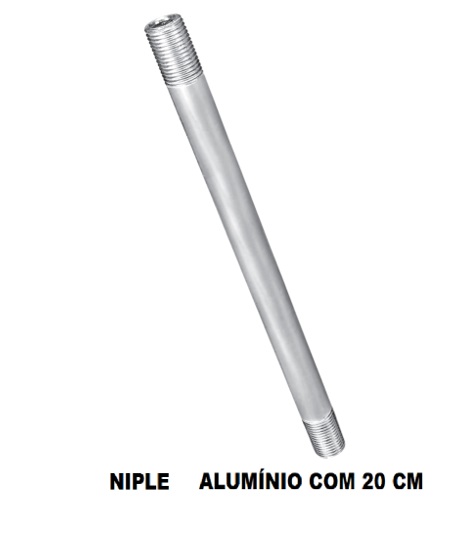 2 Niples 20cm Alumínio M10 - Imagem 2