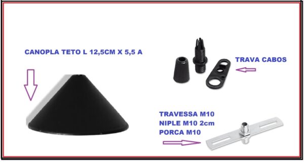 Pendente Soquete Rosca Longa E27 Canopla Chapéu Chines - Imagem 6