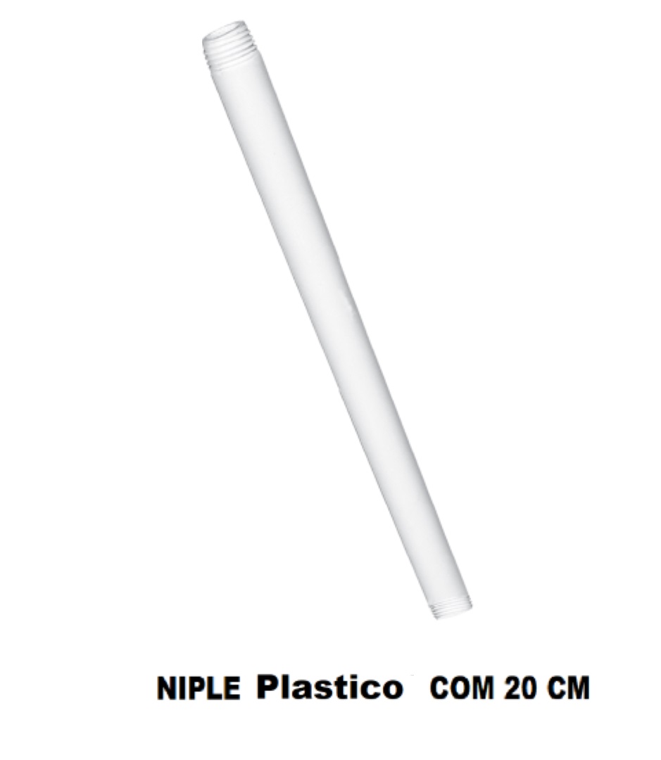 5 Niples 20cm Termoplástico M10 Branco
