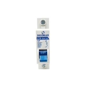 Mini disjuntor, plástico, DIN35, 1P 16A 230-400V 3KA curva C, cor branco