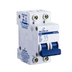 Mini disjuntor, plástico, DIN35, 2P 40A 230-400V 3KA curva C, cor branco
