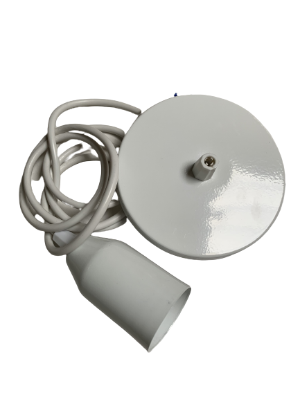 Pendente Branco Copinho Alumínio 1m Completo Soquete Porcelana E27 - Imagem 5