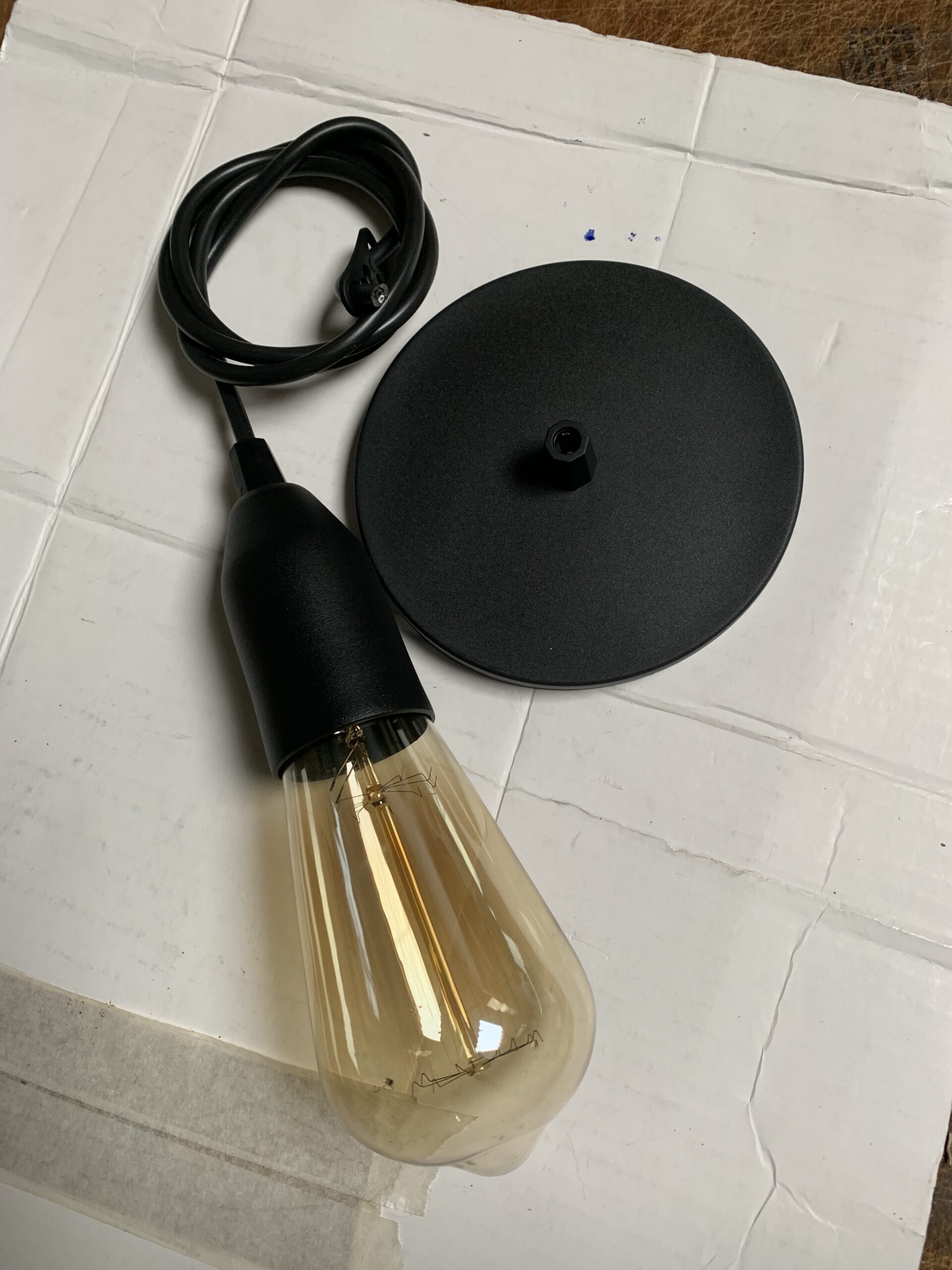 Pendente Preto Copinho Alumínio 1m Completo Soquete Porcelana E27 - Imagem 3