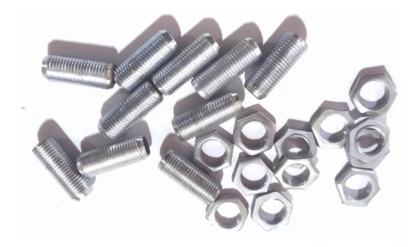 20 Unidades Niples 2,5cm M10 Com Porca M10 Sextavada - Imagem 2