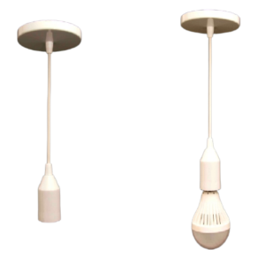 Pendente Branco Copinho Alumínio 1m Completo Soquete Porcelana E27