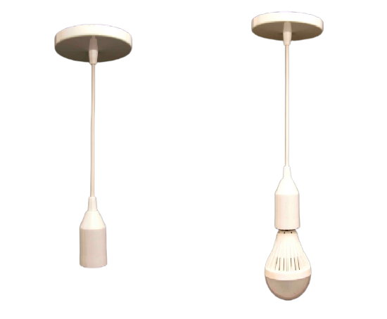 Pendente Branco Copinho Alumínio 1m Completo Soquete Porcelana E27