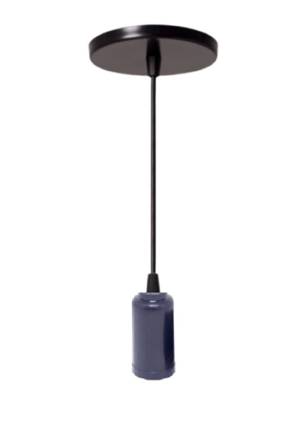Lindo Pendente Cabo Pp 1m Canopla Termoplástico Preto Bivolt - Imagem 3