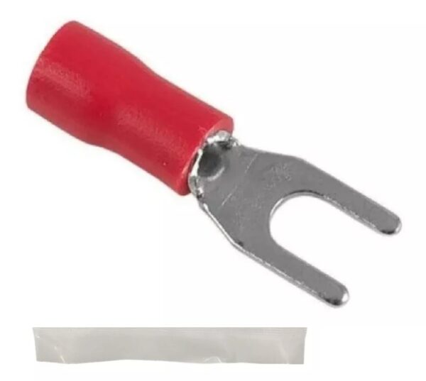 Kit 100 Un Terminais Conector Cabo 0,5mm A 1,5mm M4 Vermelho - Imagem 2