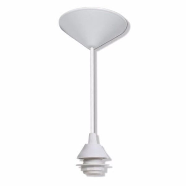 Lindo Pendente Cabo Pp 1m Canopla Termoplástico Preto Bivolt - Imagem 2