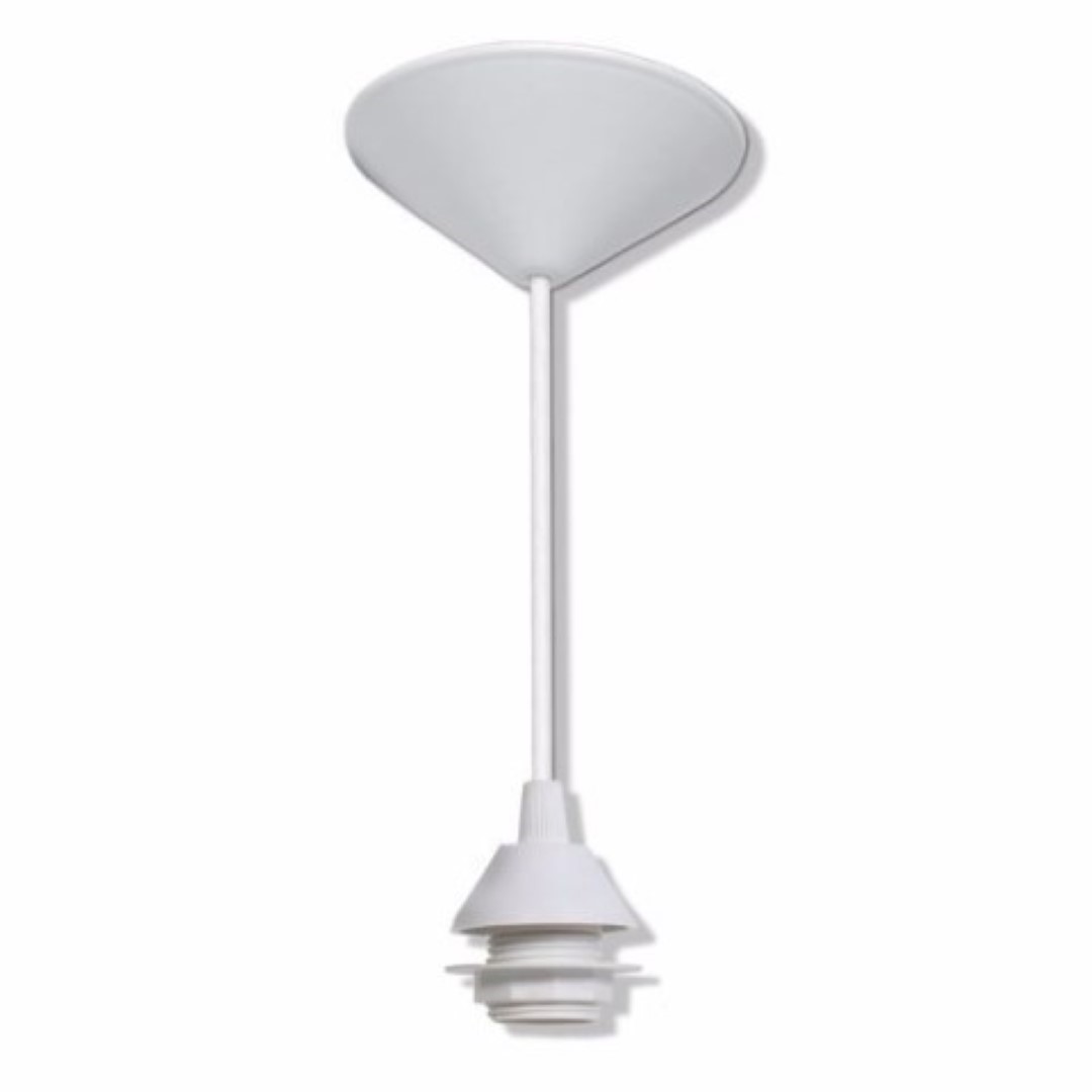 Lindo Pendente Cabo Pp 1m Canopla Termoplástico Preto Bivolt - Imagem 2
