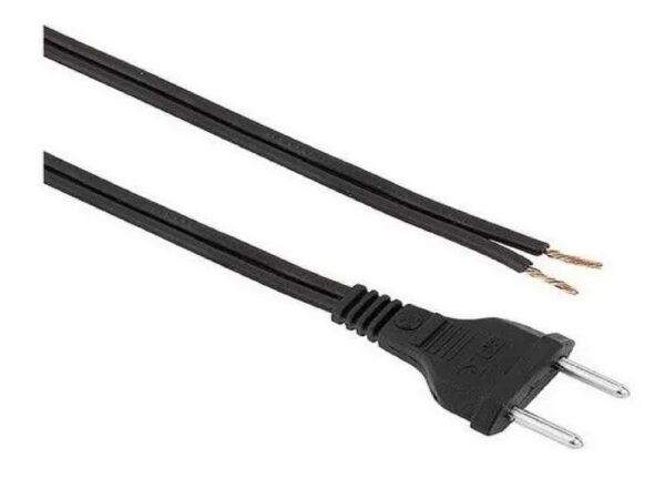 Rabicho 2m Preto Sem Interruptor Abajur Luminária 110/220v - Imagem 5